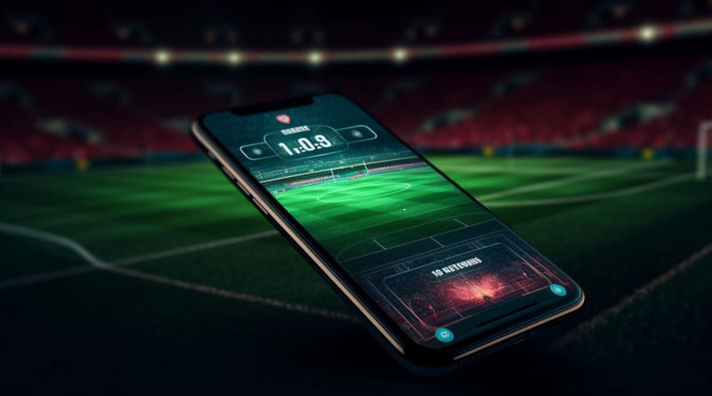 Foto assista a um evento esportivo ao vivo em seu dispositivo móvel apostando em partidas de futebol