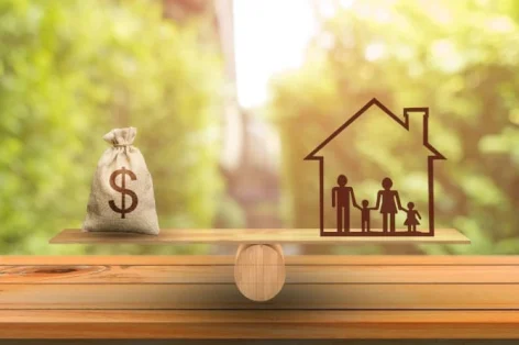 Foto o conceito de dívida para habitação hipoteca imobiliária imóveis poupança empréstimos conceito de mercado riscos de comprar uma casa