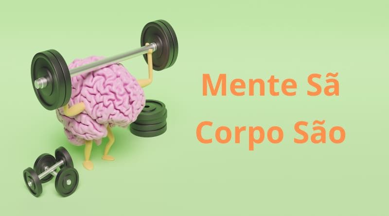 Foto ilustração 3d do cérebro rosa com pernas e braços exercitando com halteres na superfície verde