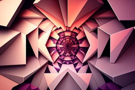 Foto padrão abstrato geométrico com tons de rosa e roxo ai generativo