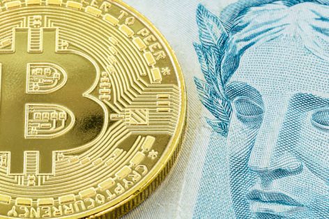 Foto bitcoin e conceito de corretores de câmbio brasileiro para brasil 2023 drex moeda digital brasileira brasileira